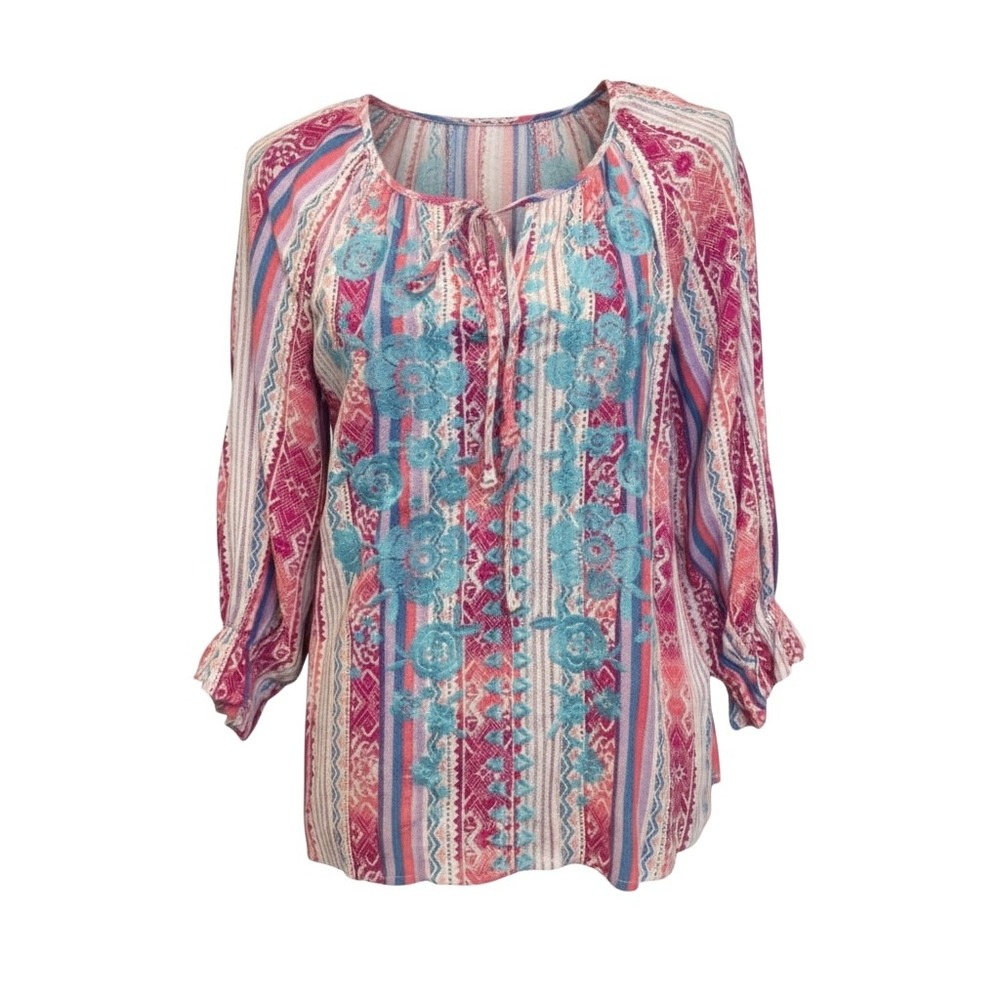 Savanna‎ Jane Women's Size S Embroidered Tunic Top Boho Festival